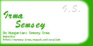 irma semsey business card
